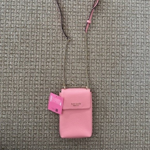 KATE SPADE Bradley North/South Leather Phone Crossbody-Rococo Pink - NWT - Picture 2 of 8